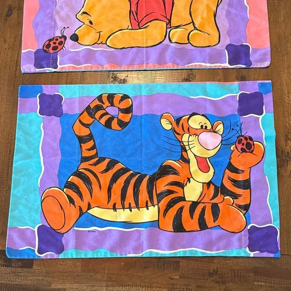 Vintage Winnie the Pooh and Tigger standard pillowcase set